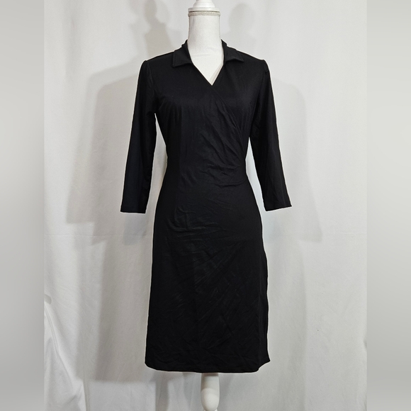 J. McLaughlin Dresses & Skirts - J. Mclaughlin black wrap midi dress women's size small